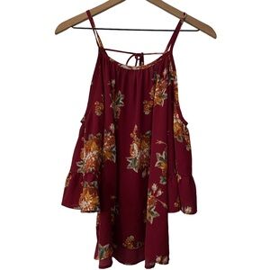 Millibon Floral Cold Shoulder Top Medium